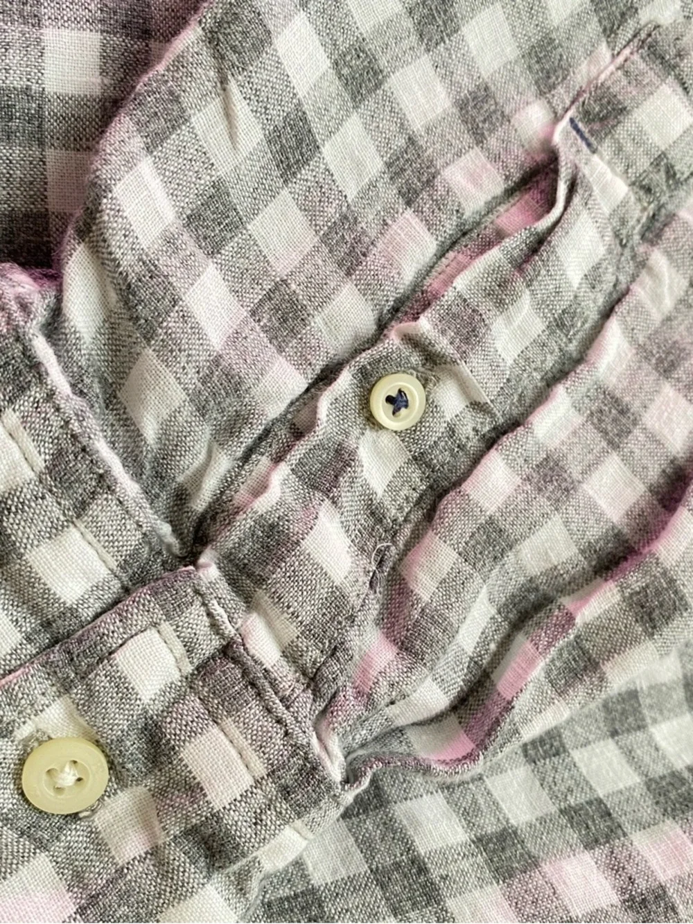 BANANA REPUBLIC Men’s Camden Fit Linen Gingham Check Button Down Shirt M